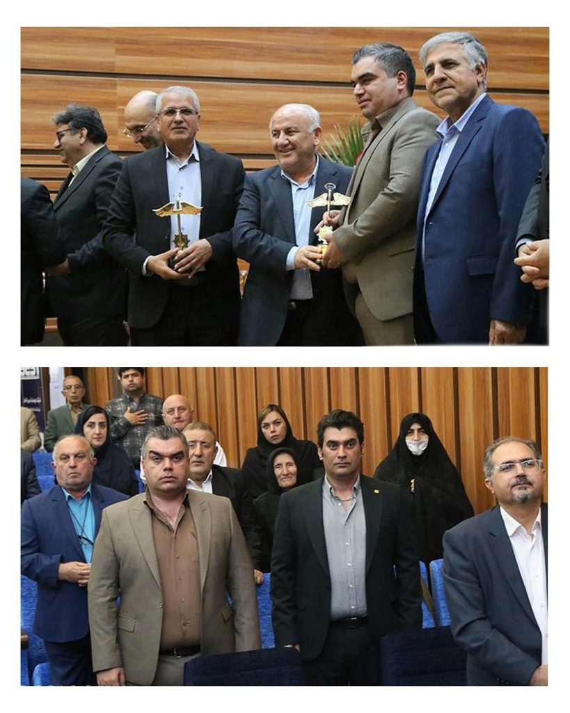 دریافت تندیس واحد نمونه صنعتی از استاندار مازندران دکتر یونسی